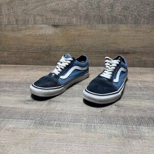 Vans Old Skool Navy/Light Blue Canvas/Suede  Sneakers Women's Size 8